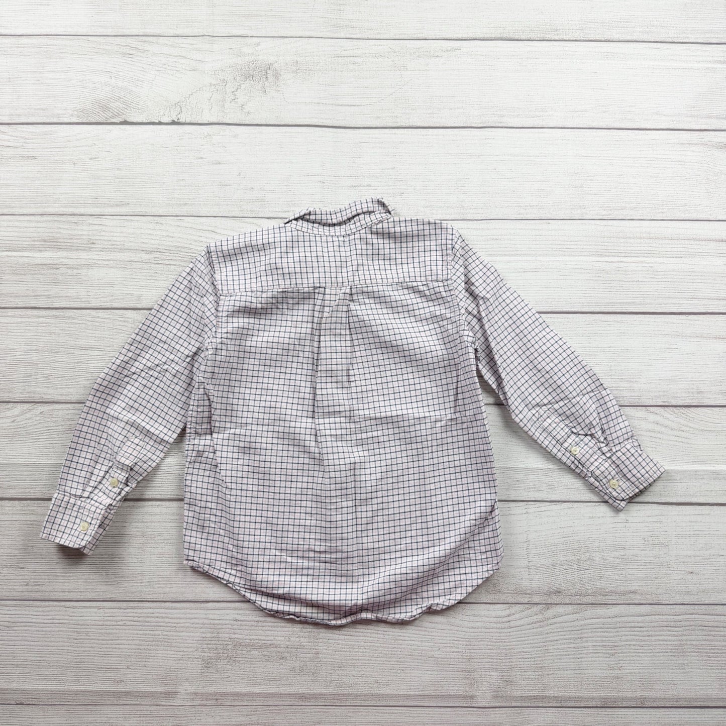 Ralph Lauren Boys Button Down Shirt White Pink Navy Check Long Sleeve 5