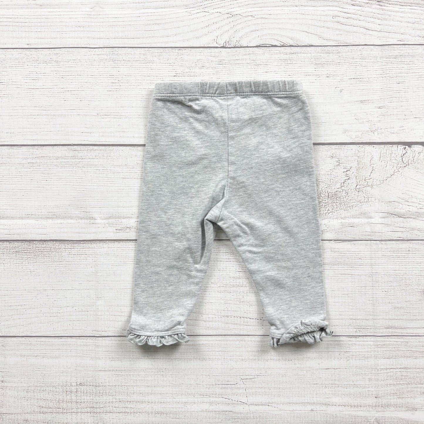 Gymboree Baby Girls Gray Ruffle Leggings Bow 3-6 Months