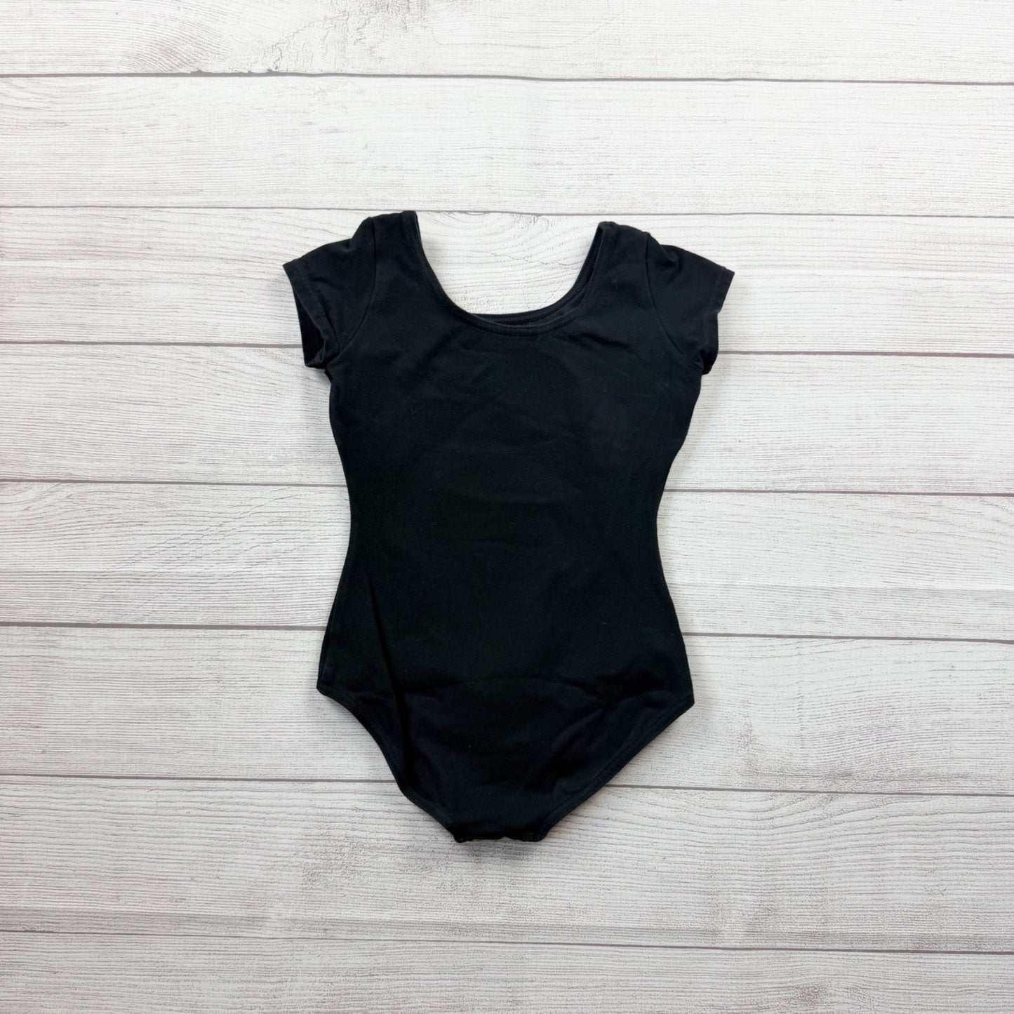 Capezio Black Short Sleeve Ballet Leotard Classic Style Dancewear Girls M