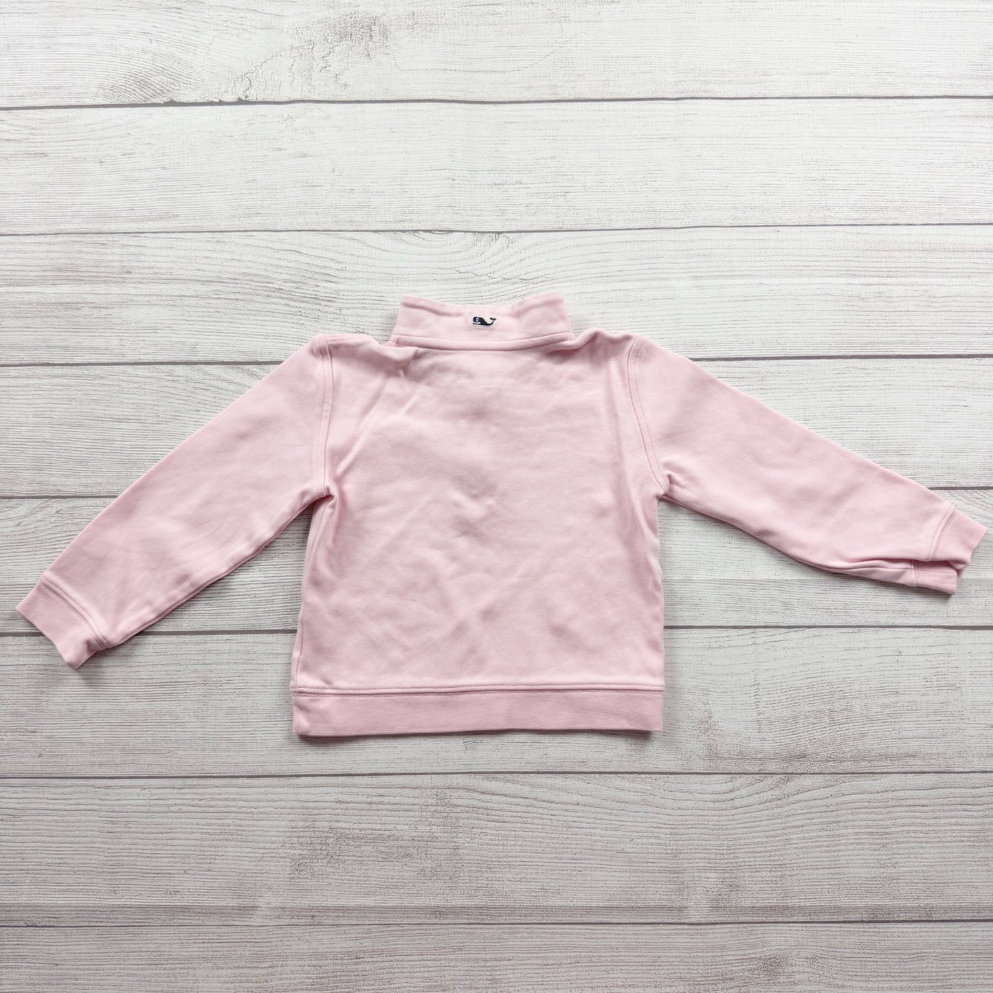 Vineyard Vines Toddler Pink Quarter Zip Pullover Sweatshirt Whale Logo 4T