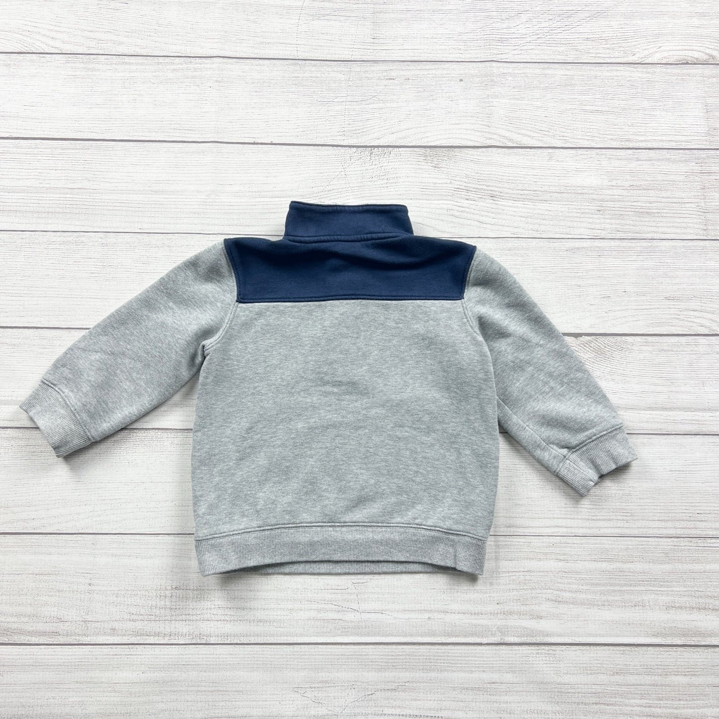 Janie and Jack Toddler Boys Pullover Sweatshirt Colorblock Mock Neck Button 3T
