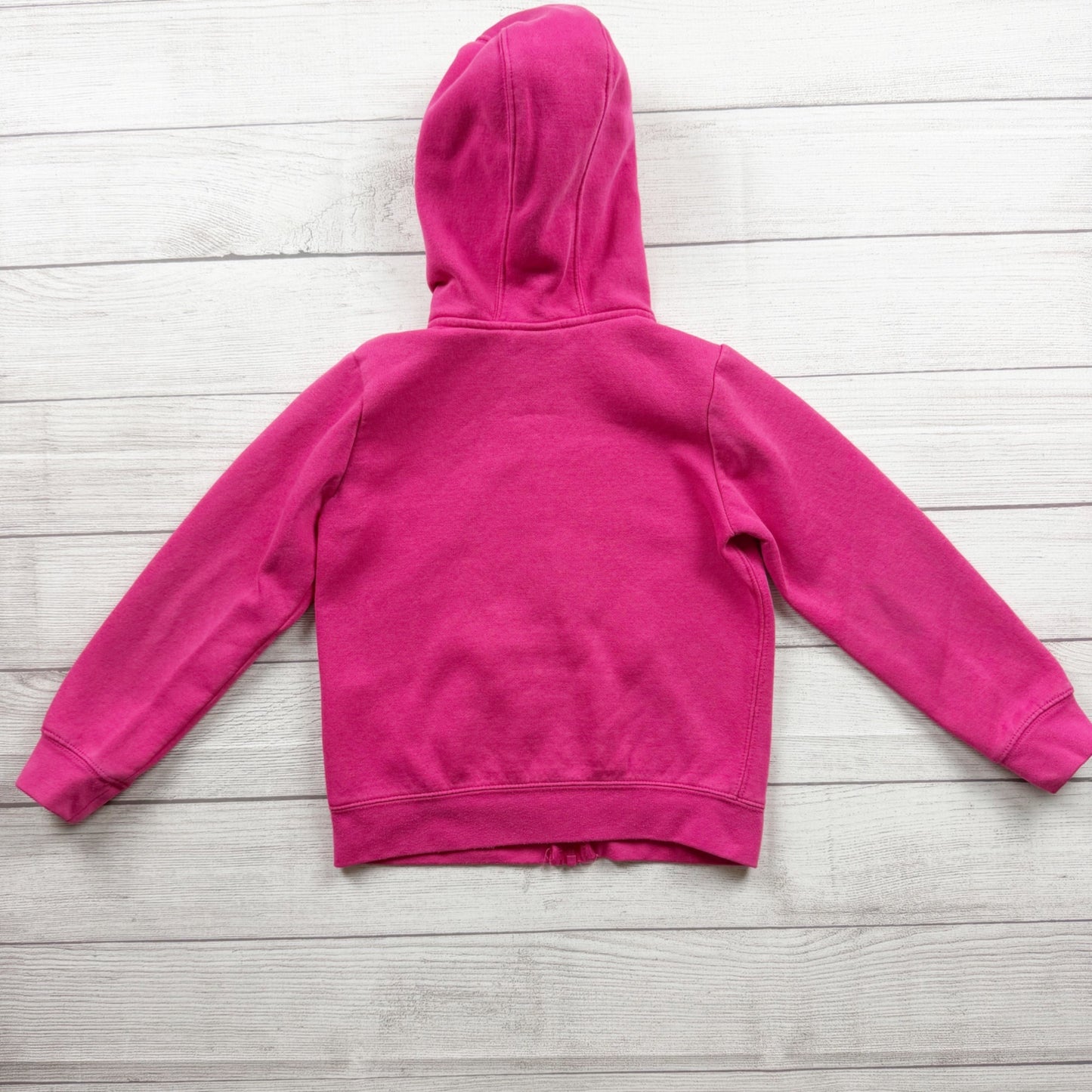Nike Kids Logo Full Zip Hoodie Pink Fleece Lined Warm Cotton Blend 7