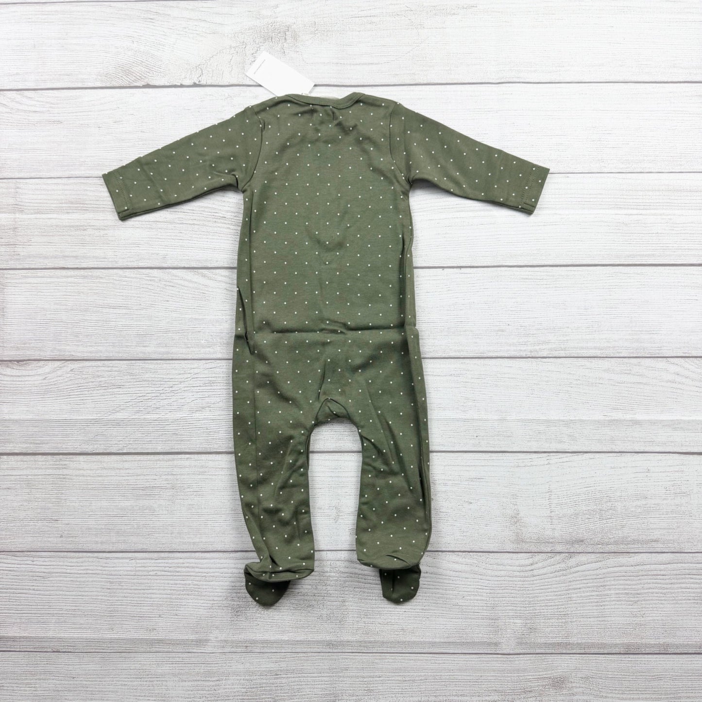 Jamie Kay Baby Footed Sleeper Polka Dot Button NWT 3-6 Months
