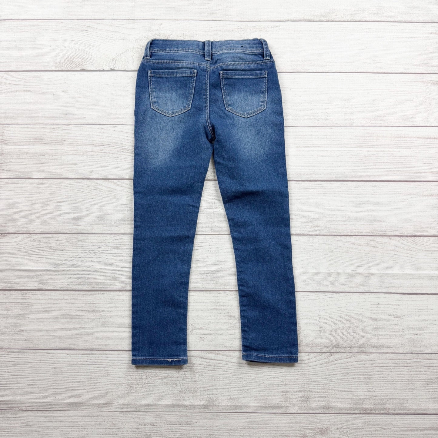 Blue Revival Girls Skinny Fit Denim Jeans Adjustable Waistband Distressed Look 6