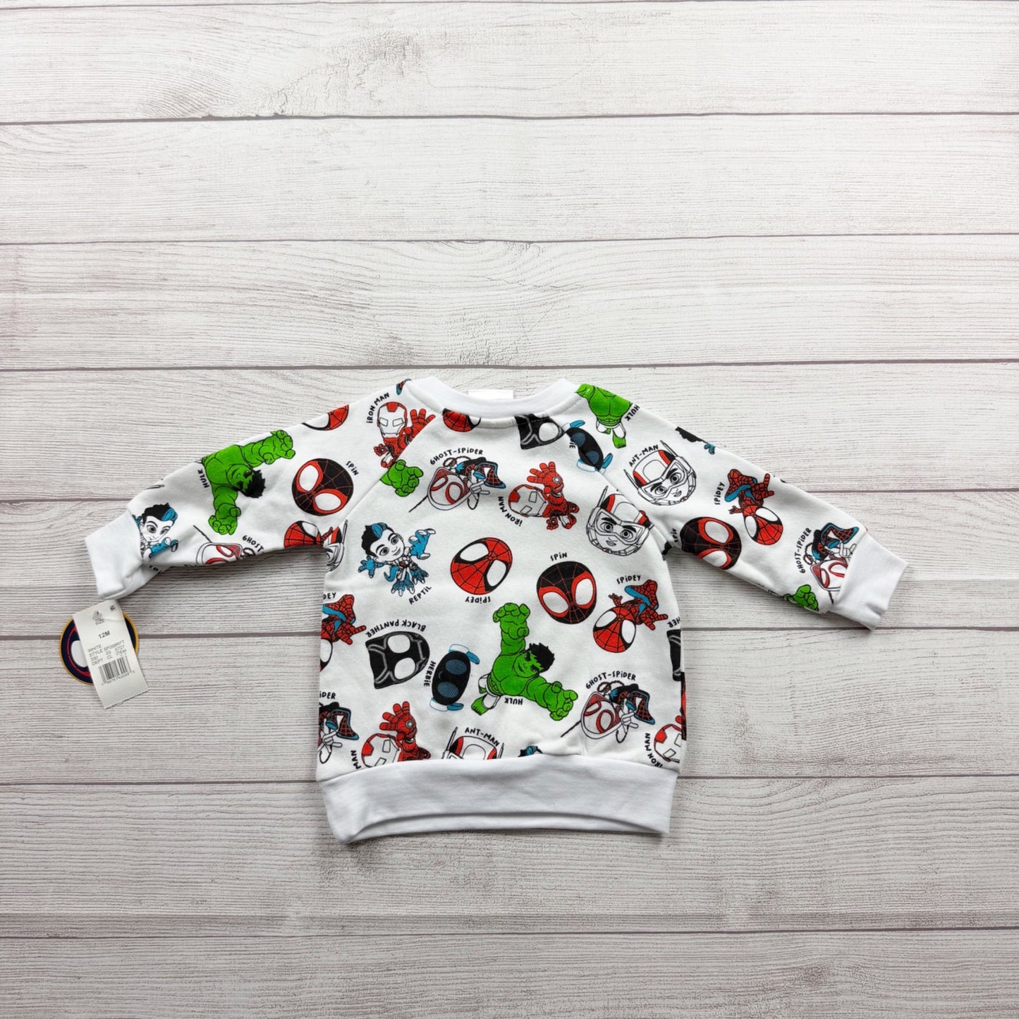 Marvel Spidey Amazing Friends Toddler Sweatshirt Allover Print NWT 9-12 Months