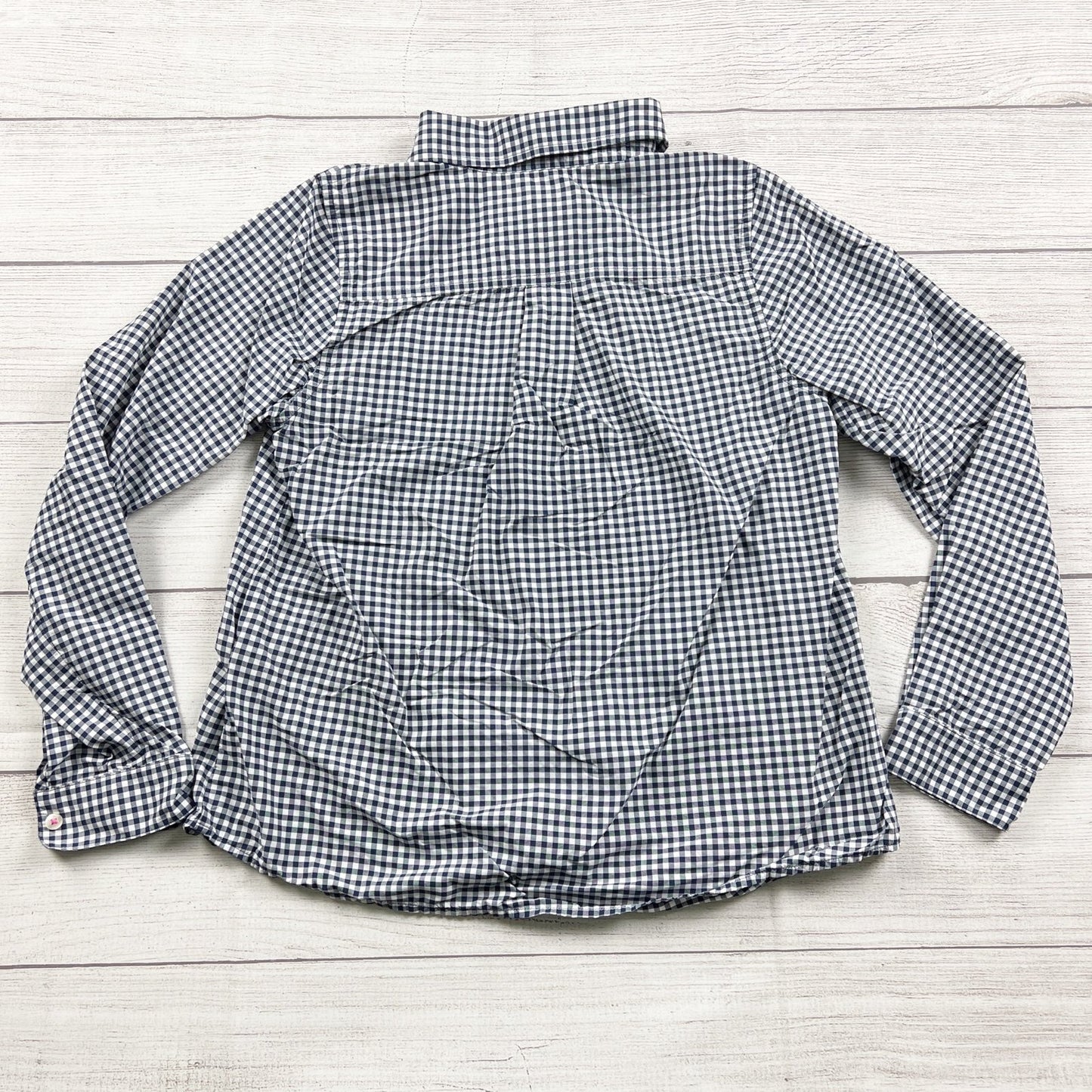 Vineyard Vines Boys Navy White Gingham Long Sleeve Performance Shirt L 14