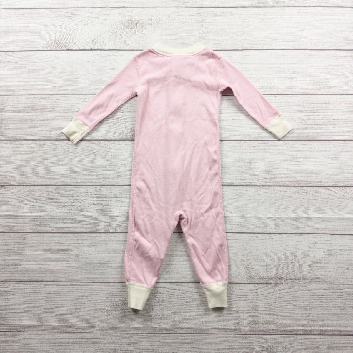 Hanna Andersson Elf Organic Cotton Zip Pajamas Pink Long Sleeve 12-18 Months