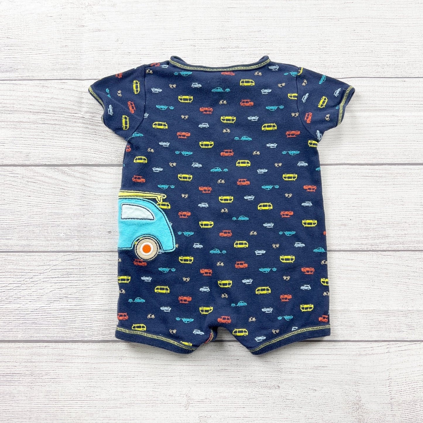 Carter’s Baby Boy Romper Car Print Short Sleeve One Piece Outfit 3-6 Months