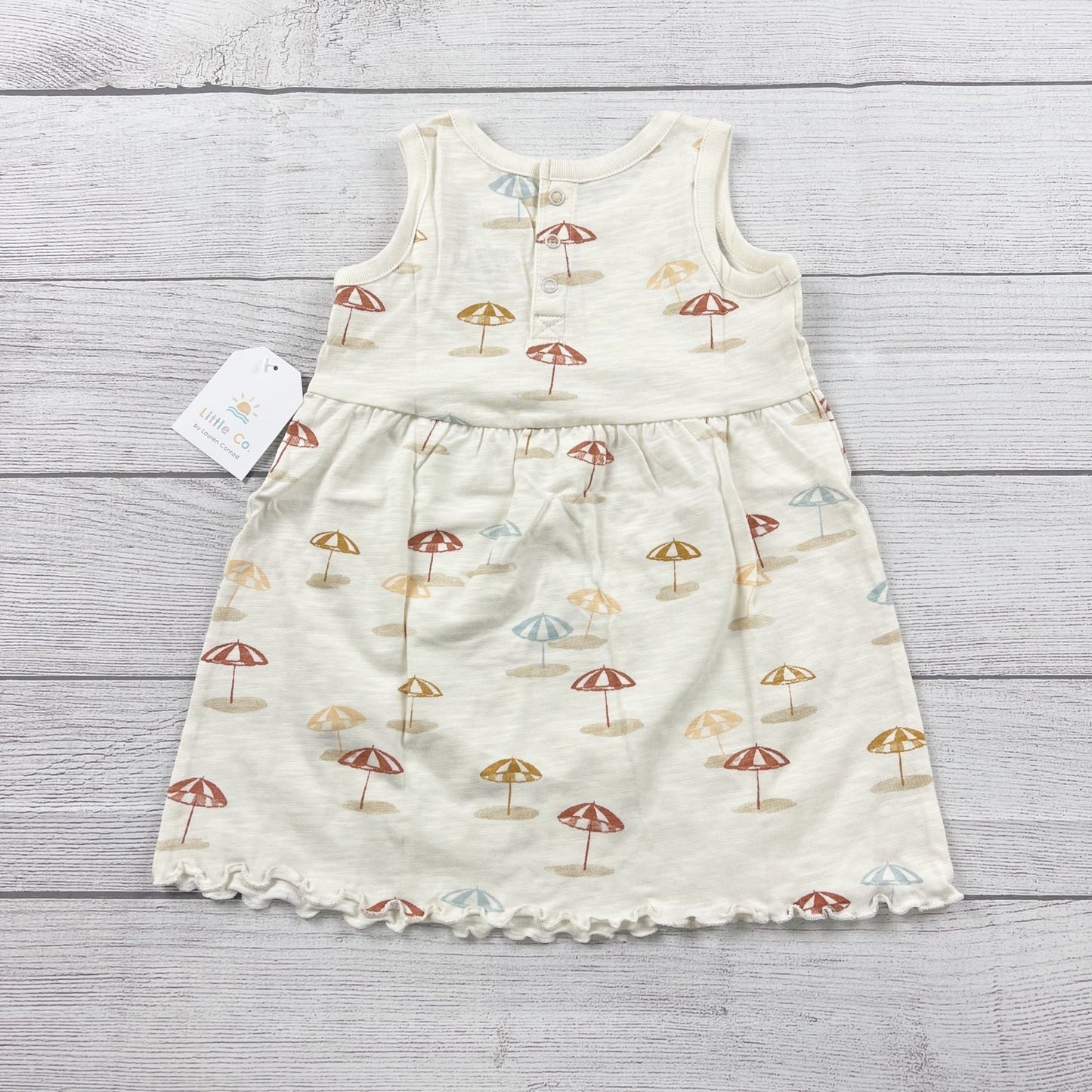 Little Co Organic Cotton Dress Sleeveless Umbrella Print Summer NWT 12-18 Months