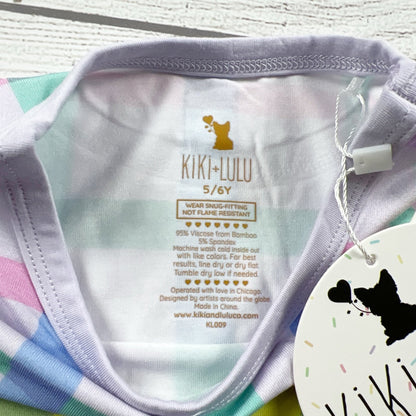 Kiki + Lulu Kids Bamboo Pajamas Set Pastel Plaid 2pc NWT 5-6