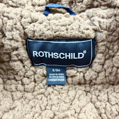 Rothschild Baby Puffer Jacket Navy Blue Hooded Coat Sherpa Lined Winter