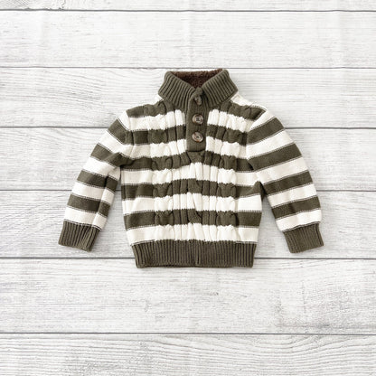 Cherokee Striped Cable Knit Sweater
