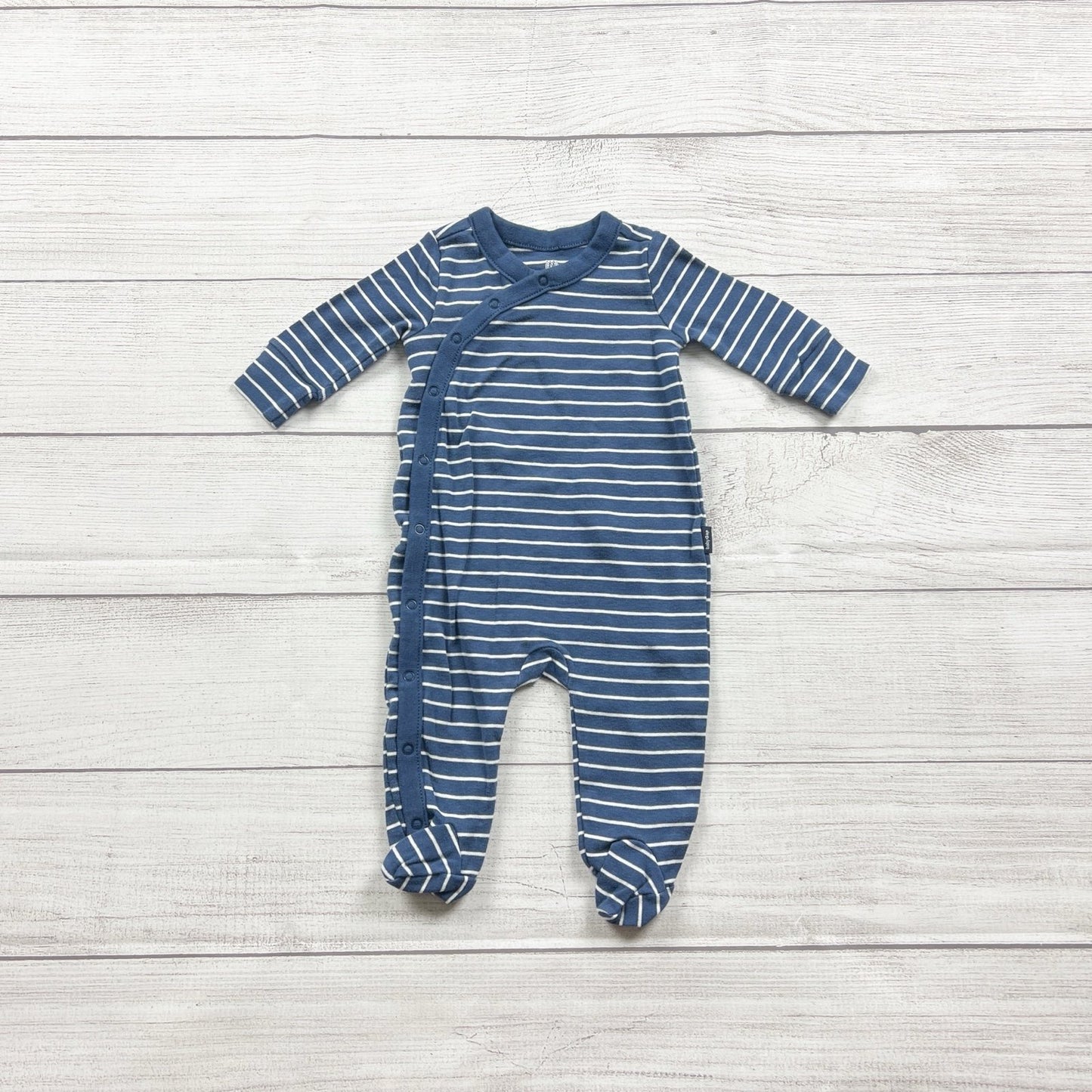 Baby Gap Blue White Striped Footed Sleeper Snap 0-3 Months