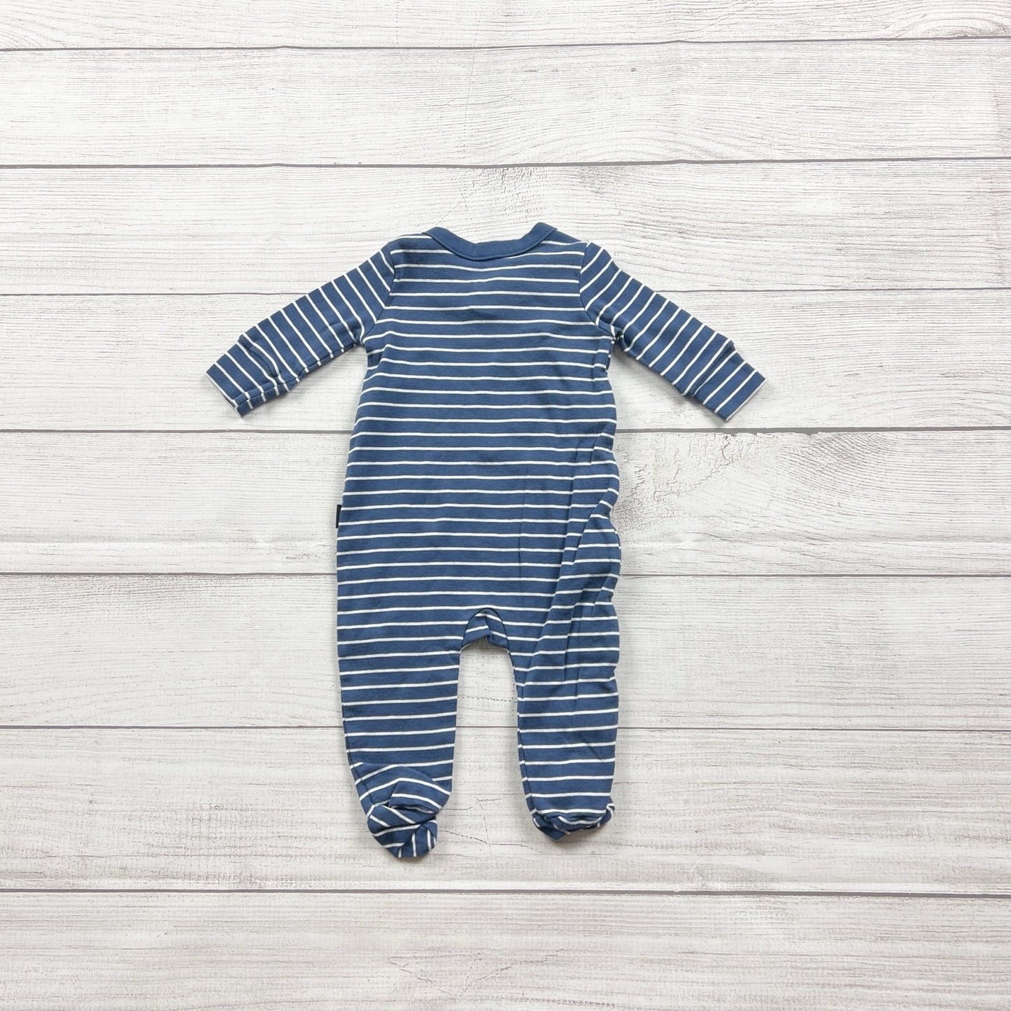 Baby Gap Blue White Striped Footed Sleeper Snap 0-3 Months