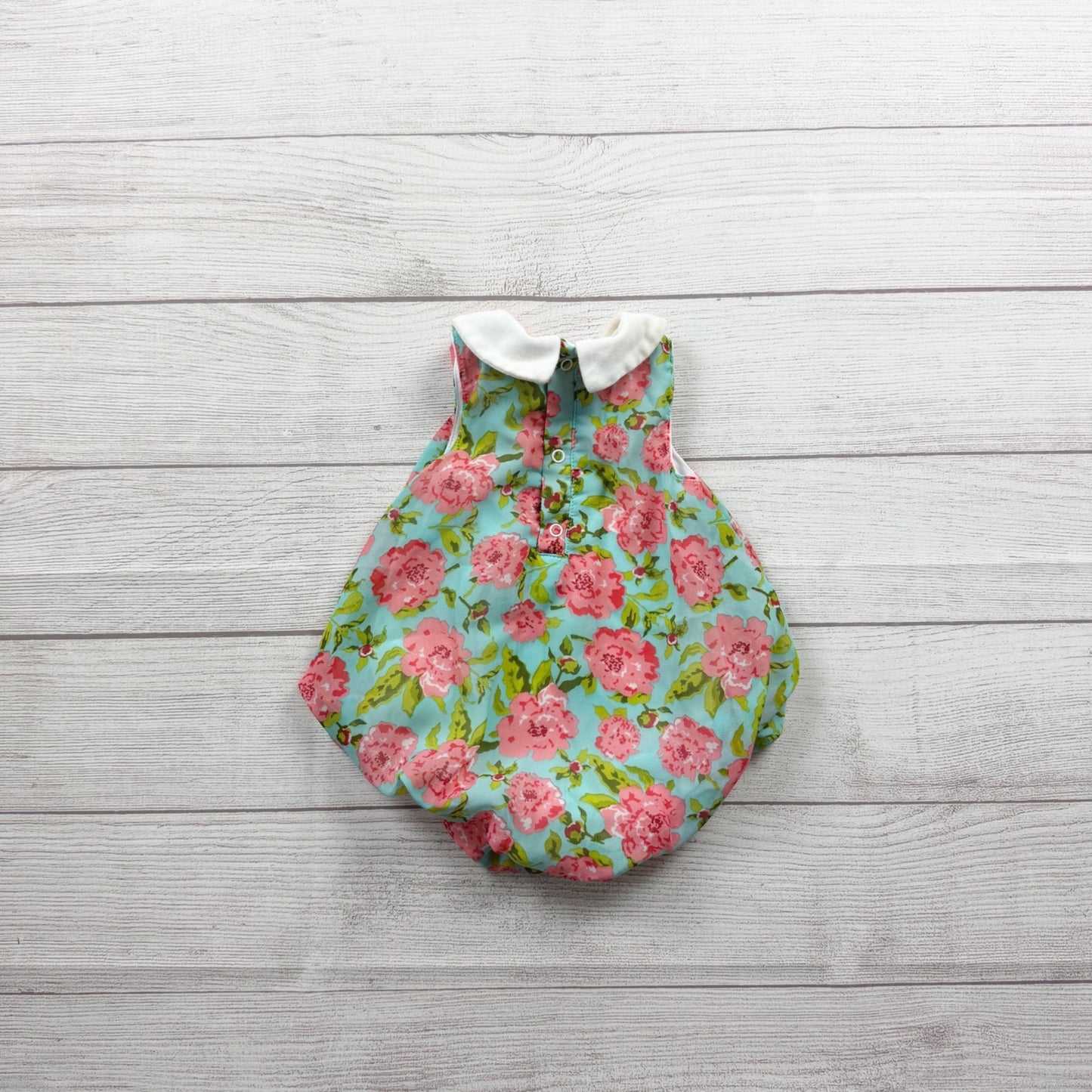 Baby Essentials Floral Sleeveless Bubble Romper Colorful Design 0-3 Months