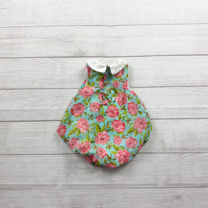 Baby Essentials Floral Sleeveless Bubble Romper Colorful Design 0-3 Months