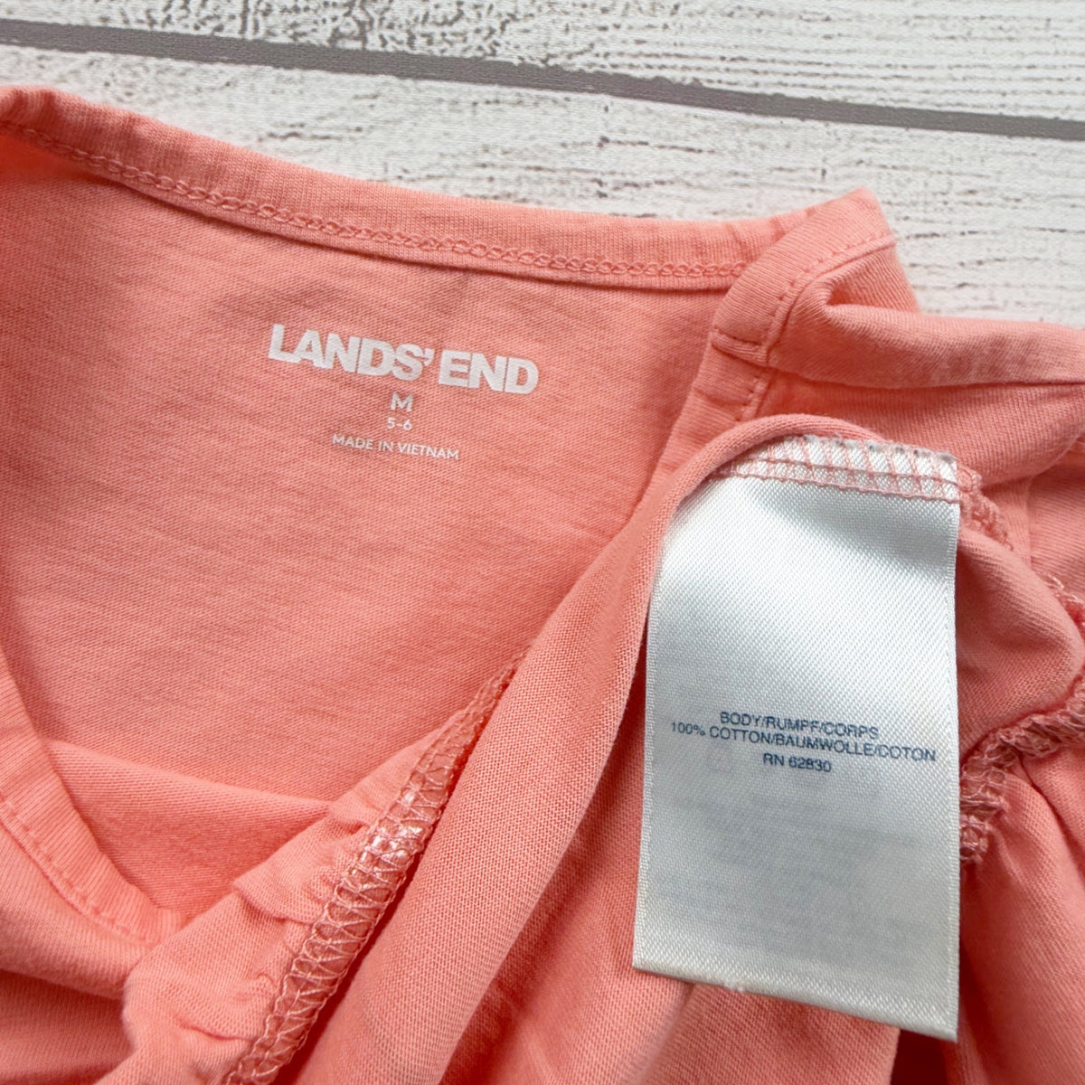 Lands End Girls Short Sleeve Dog Graphic Peplum Hem Tunic Top M 5-6