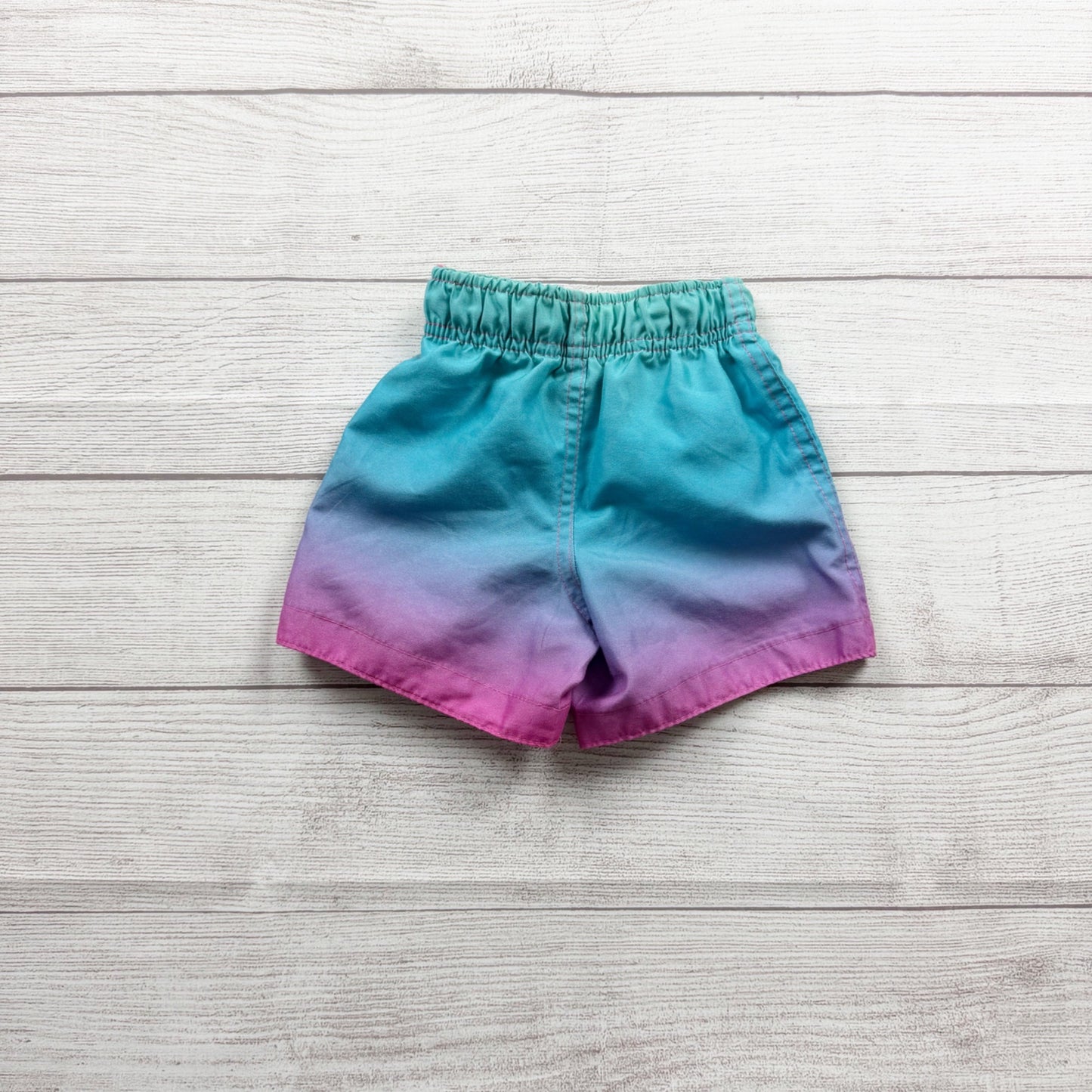 Primark Baby Boy Swim Trunks Ombre Board Shorts Drawstring 12-18 Months