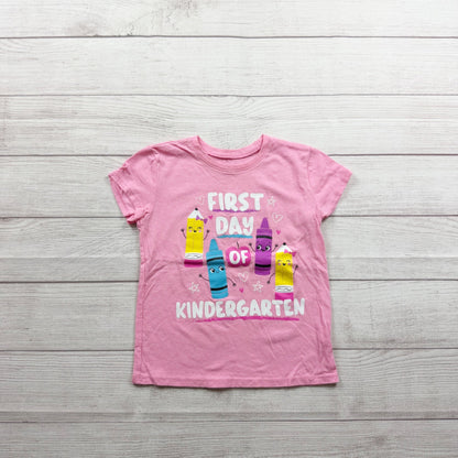 Children’s Place Pink First Day Of Kindergarten Tee Shirt S 5/6