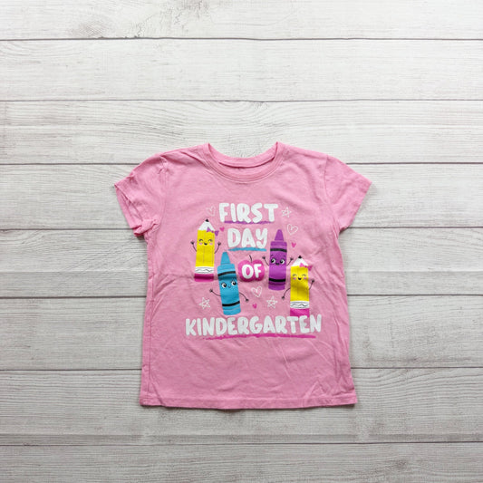 Children’s Place Pink First Day Of Kindergarten Tee Shirt S 5/6