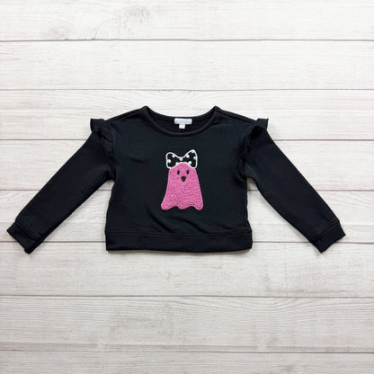 Btween Girls Black Long Sleeve Ghost Crewneck Sweatshirt 3T
