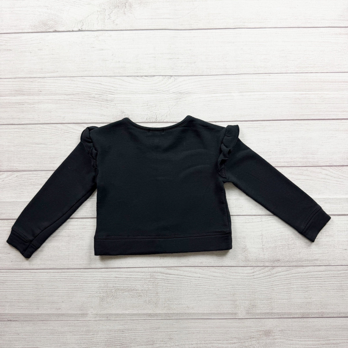 Btween Girls Black Long Sleeve Ghost Crewneck Sweatshirt 3T