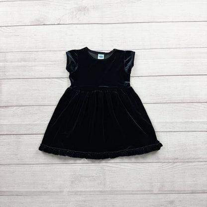 Vintage 2001 Old Navy Baby Girl Velvet Dress Black Holiday Party 12-18 Months