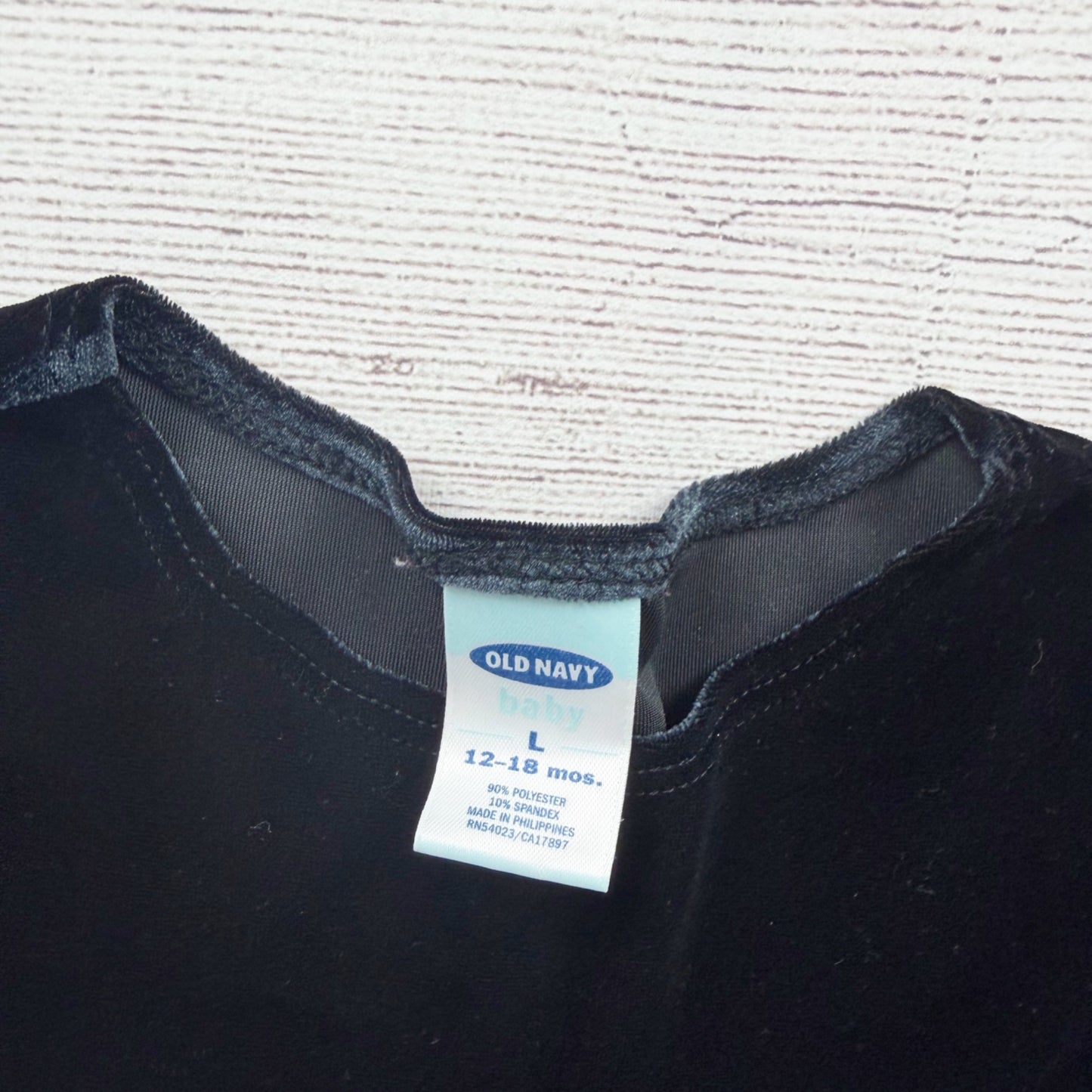 Vintage 2001 Old Navy Baby Girl Velvet Dress Black Holiday Party 12-18 Months