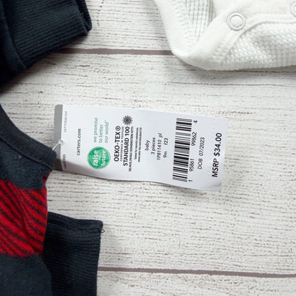 Carter’s 3 Piece Baby Outfit Set Buffalo Plaid Vest Bodysuit Pant NWT 6-9 Months