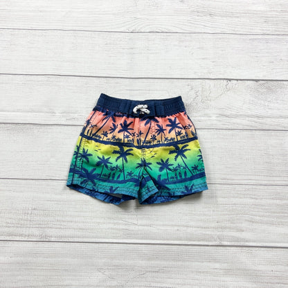 OshKosh B’gosh Baby Boy Swim Trunks Palm Tree Sunset Print Board Shorts 6 Months