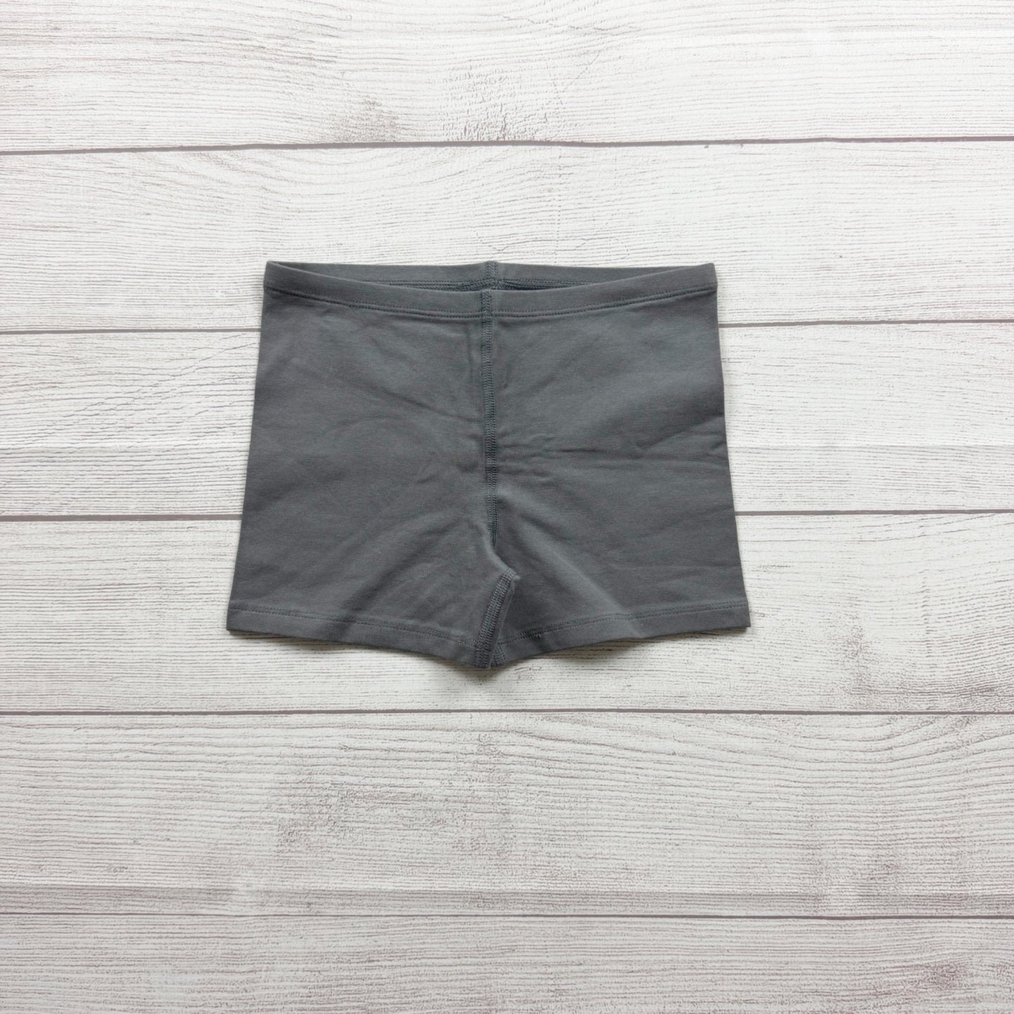 Primary Kids Gray Bike Shorts Soft Stretch Fabric Cotton Blend 6-7