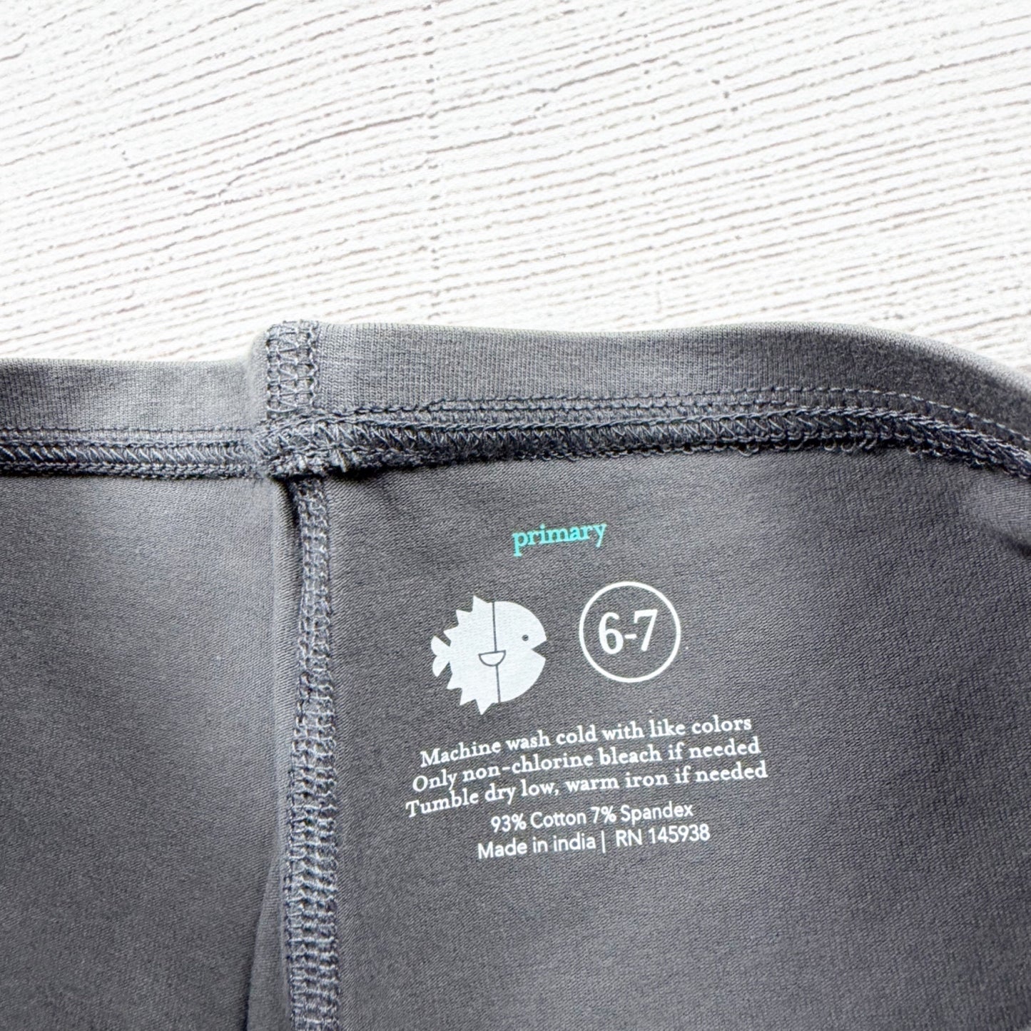 Primary Kids Gray Bike Shorts Soft Stretch Fabric Cotton Blend 6-7