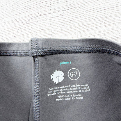 Primary Kids Gray Bike Shorts Soft Stretch Fabric Cotton Blend 6-7