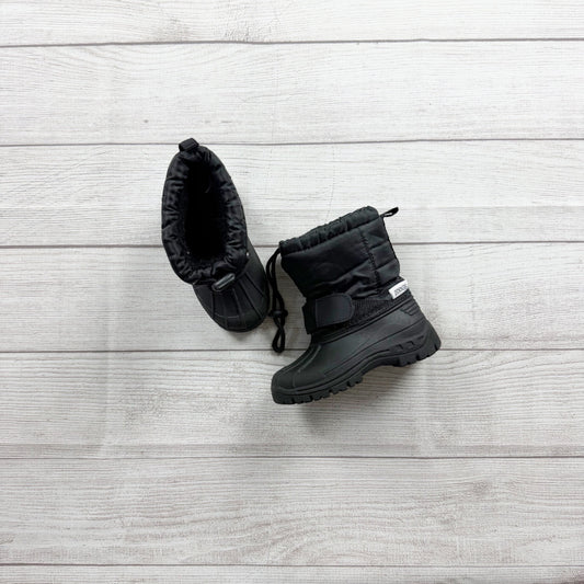 ZOOgs Toddler Winter Snow Boots Black Insulated Drawstring Waterproof 6
