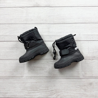 ZOOgs Toddler Winter Snow Boots Black Insulated Drawstring Waterproof 6
