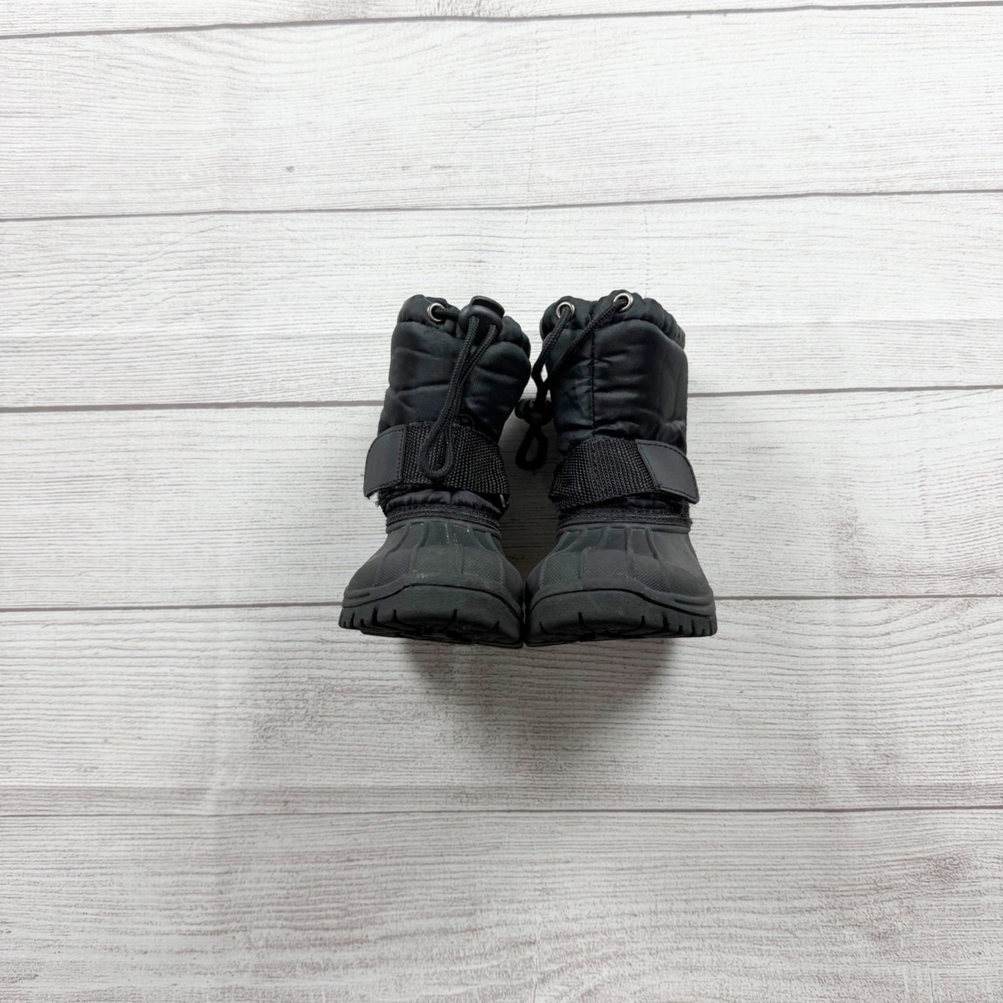 ZOOgs Toddler Winter Snow Boots Black Insulated Drawstring Waterproof 6