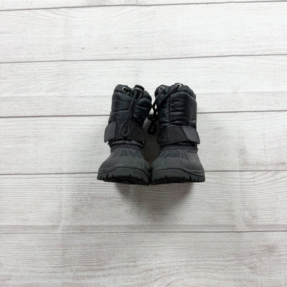 ZOOgs Toddler Winter Snow Boots Black Insulated Drawstring Waterproof 6
