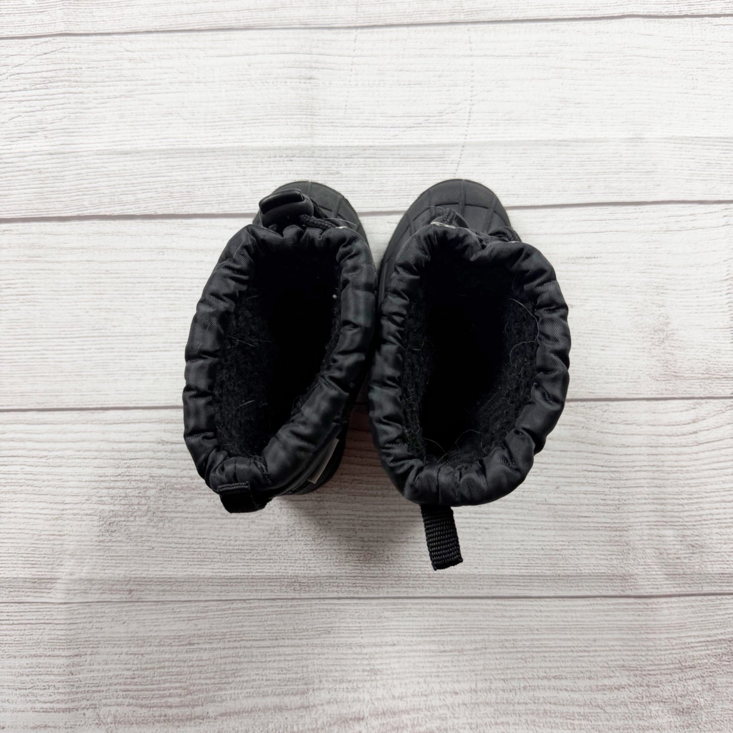 ZOOgs Toddler Winter Snow Boots Black Insulated Drawstring Waterproof 6
