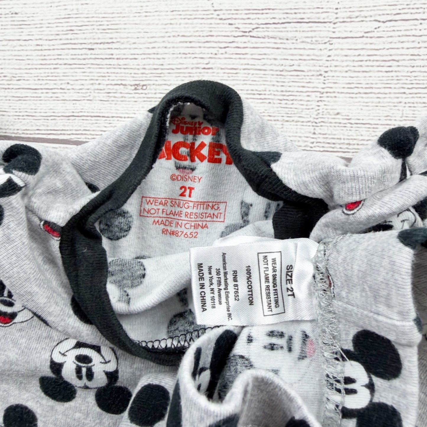 Disney Junior Mickey Mouse Toddler Pajamas 2 Piece Snug Fit Long Sleeve PJs 2T