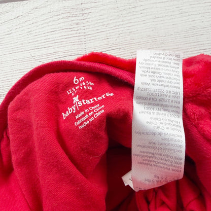 Baby Starters Red Textured Santa Footed Christmas Sleeper Outfit 3-6 Months