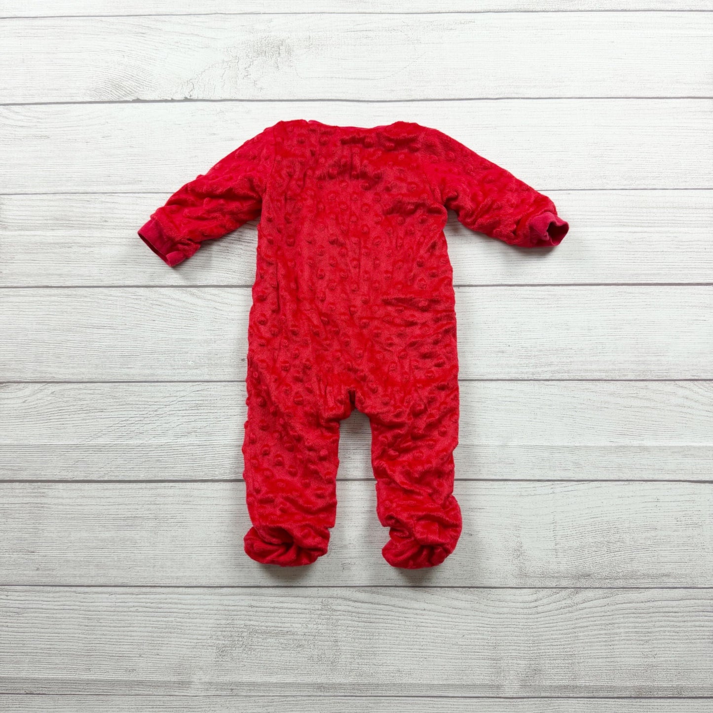 Baby Starters Red Textured Santa Footed Christmas Sleeper Outfit 3-6 Months