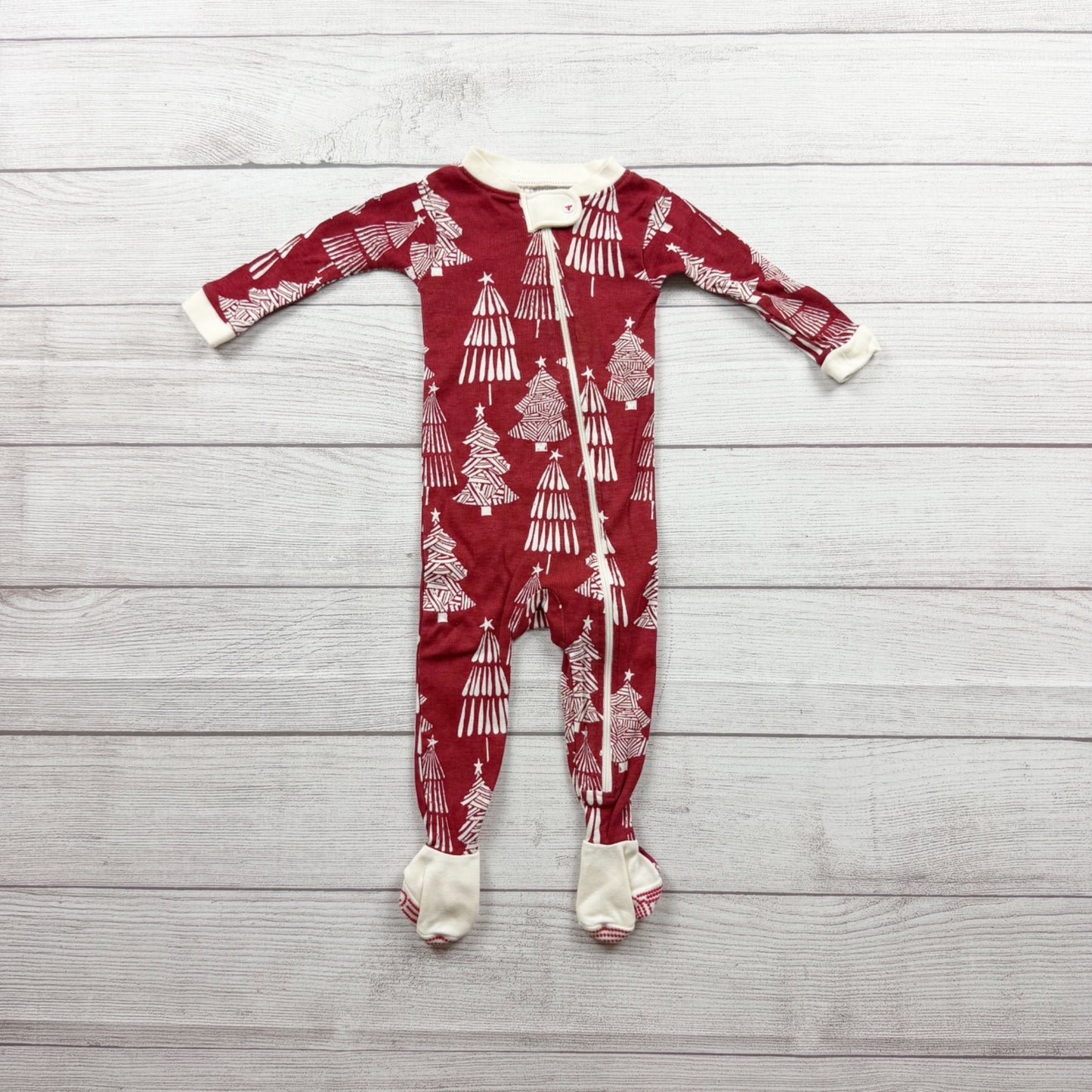 Burt's Bees Baby Organic Cotton Christmas Footed Pajamas 3-6 Months