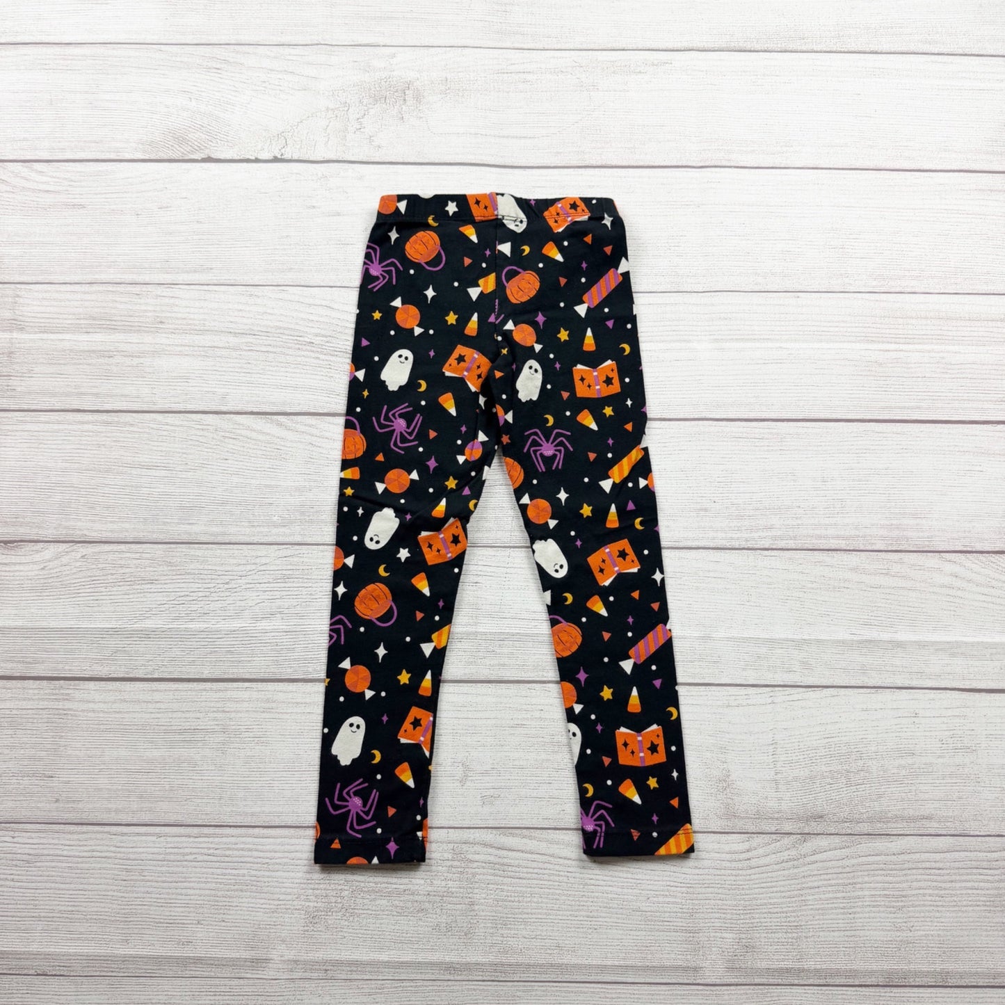 Cat & Jack Halloween Print Kids Leggings Black Glow Ghosts Candy XS 4-5