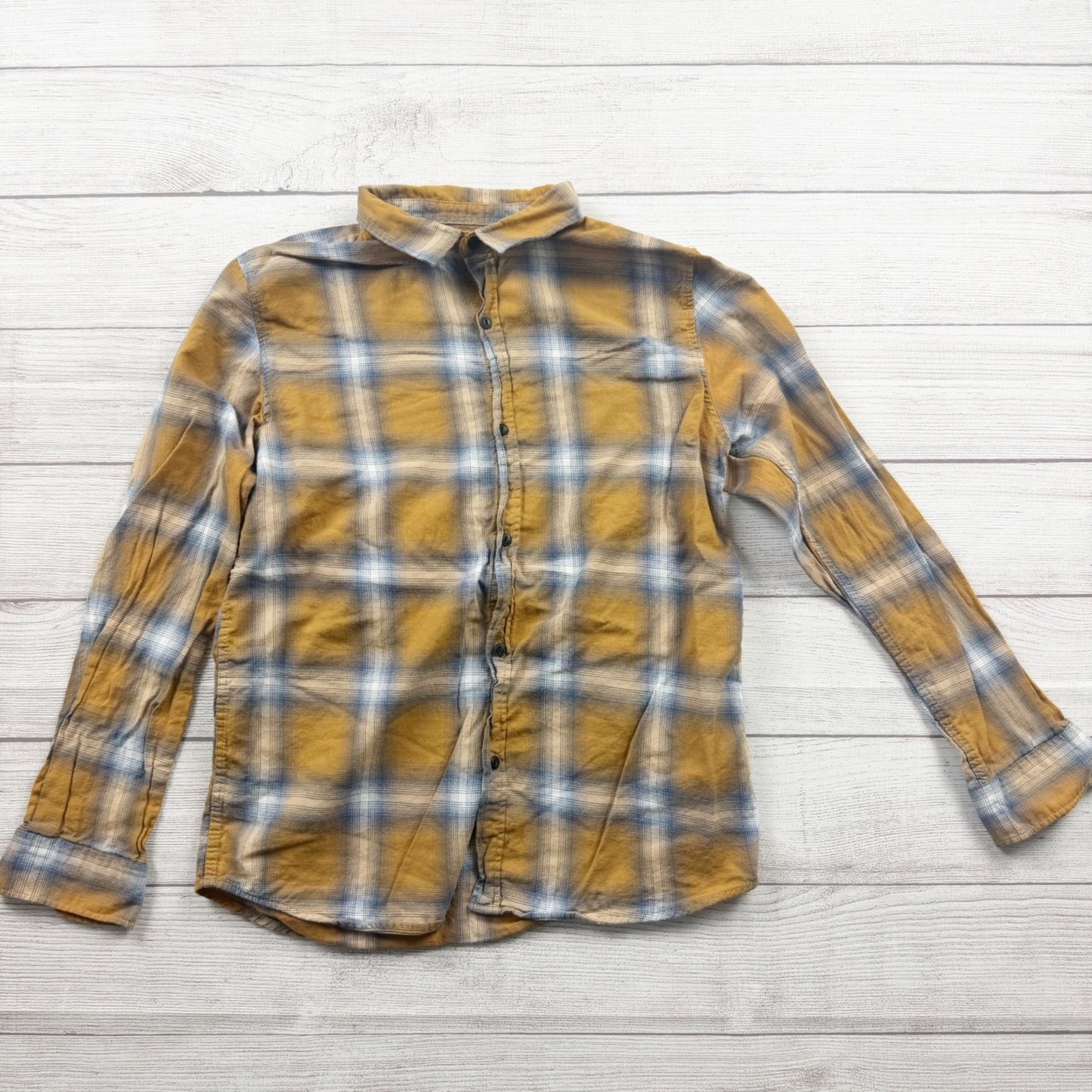 Zara Boys Plaid Button Up Shirt Long Sleeve 13-14