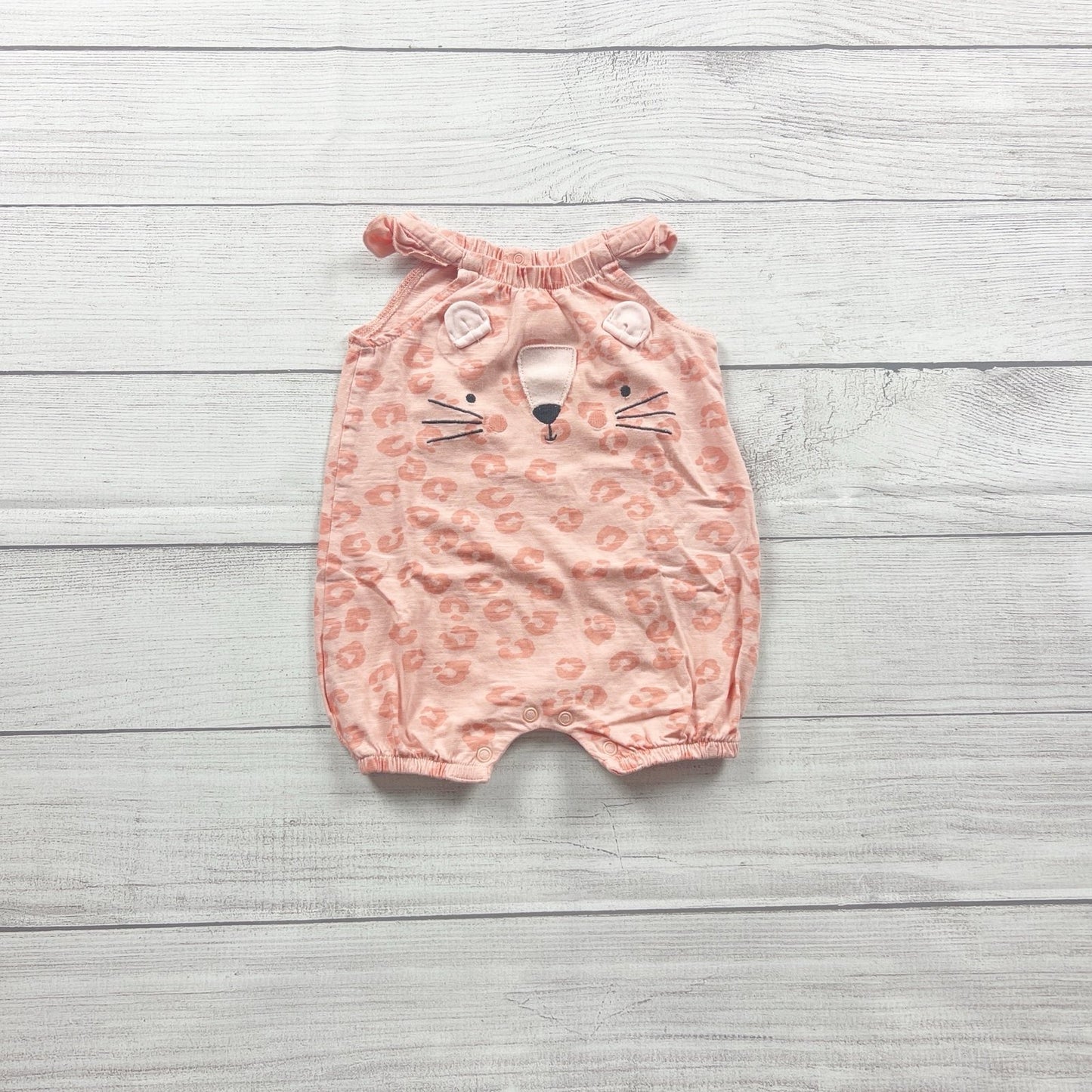 Next Baby Girl Pink Leopard Cheetah Print Romper 3-6 Months