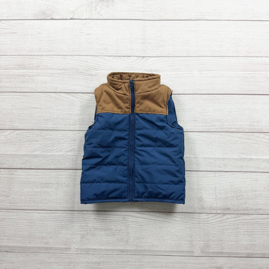 Just One You Carter's Blue Brown Puffer Vest Toddler Gilet Outerwear 12-18 Month