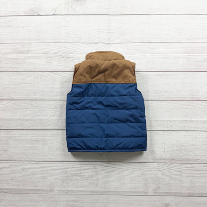 Just One You Carter's Blue Brown Puffer Vest Toddler Gilet Outerwear 12-18 Month