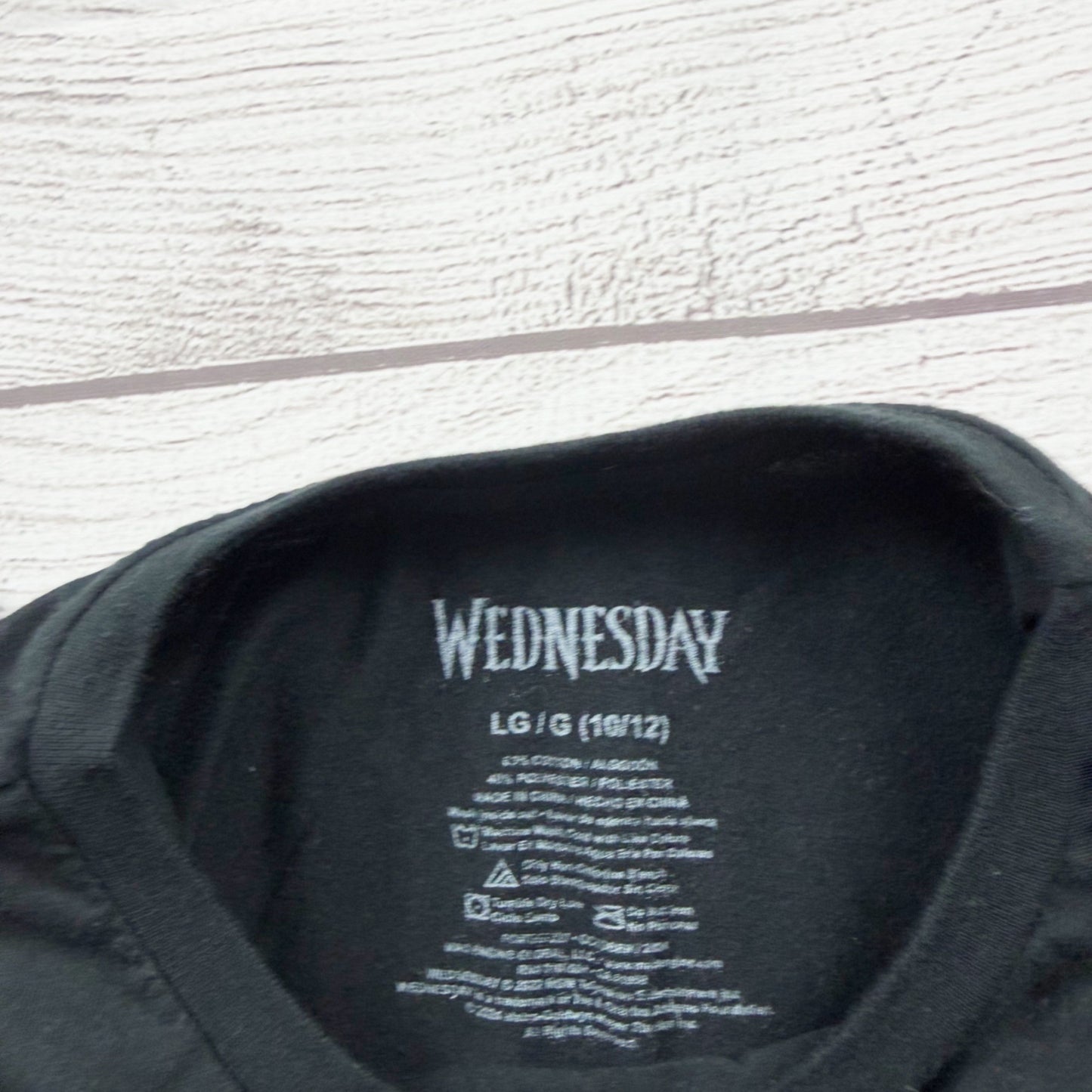 Wednesday Addams Girls Graphic T Shirt Short Sleeve Tee We Wear Black 10-12