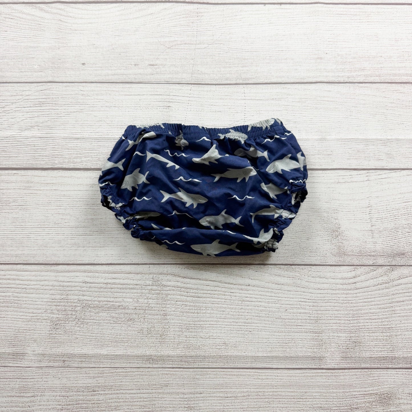 Pottery Barn Kids Shark Print Baby Swim Cover Blue Gray 6-12 Months