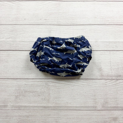 Pottery Barn Kids Shark Print Baby Swim Cover Blue Gray 6-12 Months